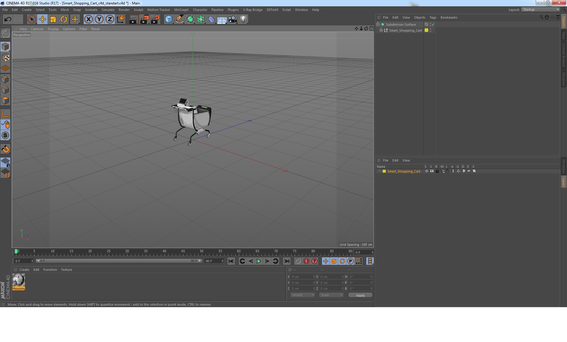 Smart Shopping Cart 3D model