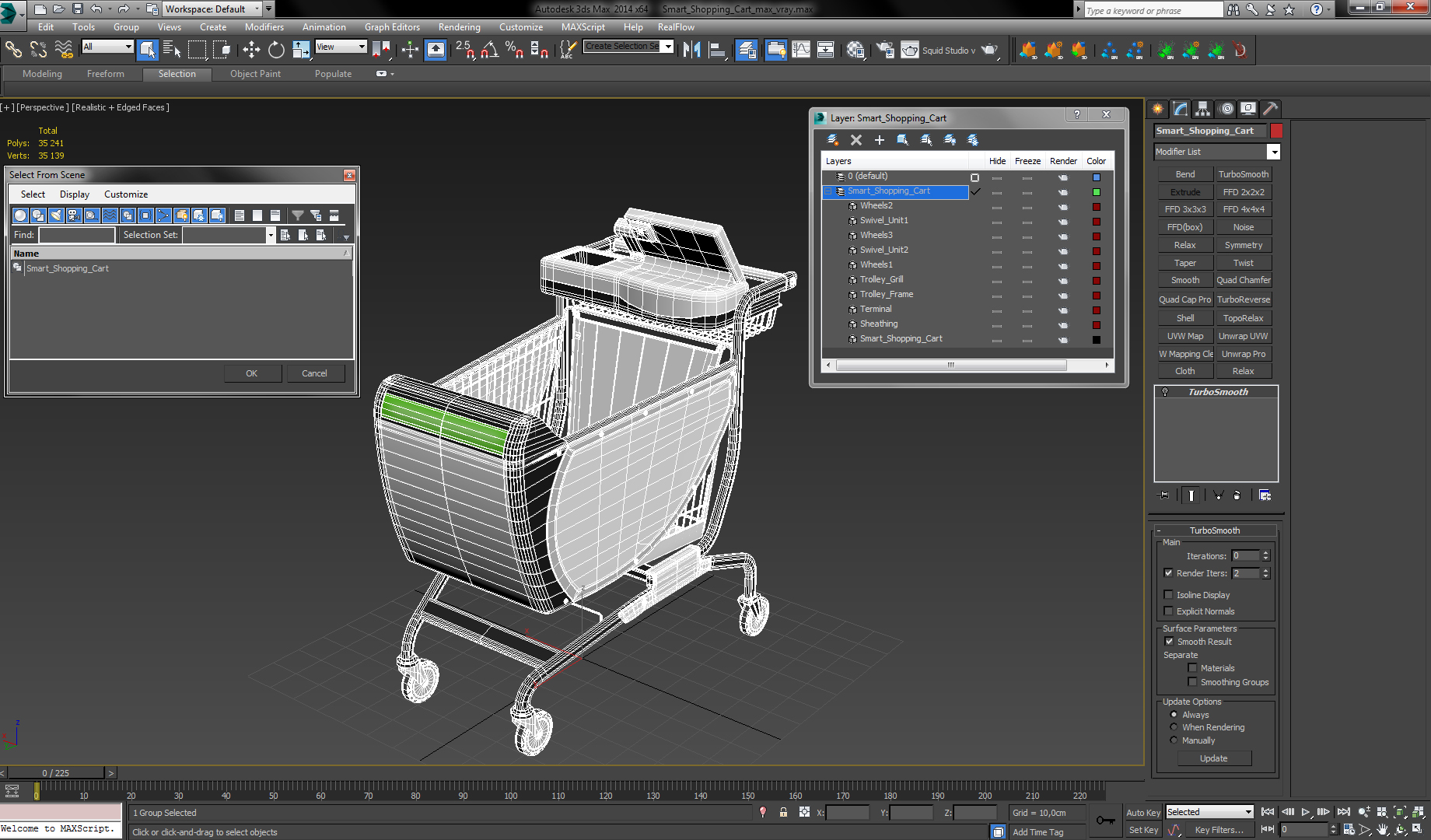 Smart Shopping Cart 3D model