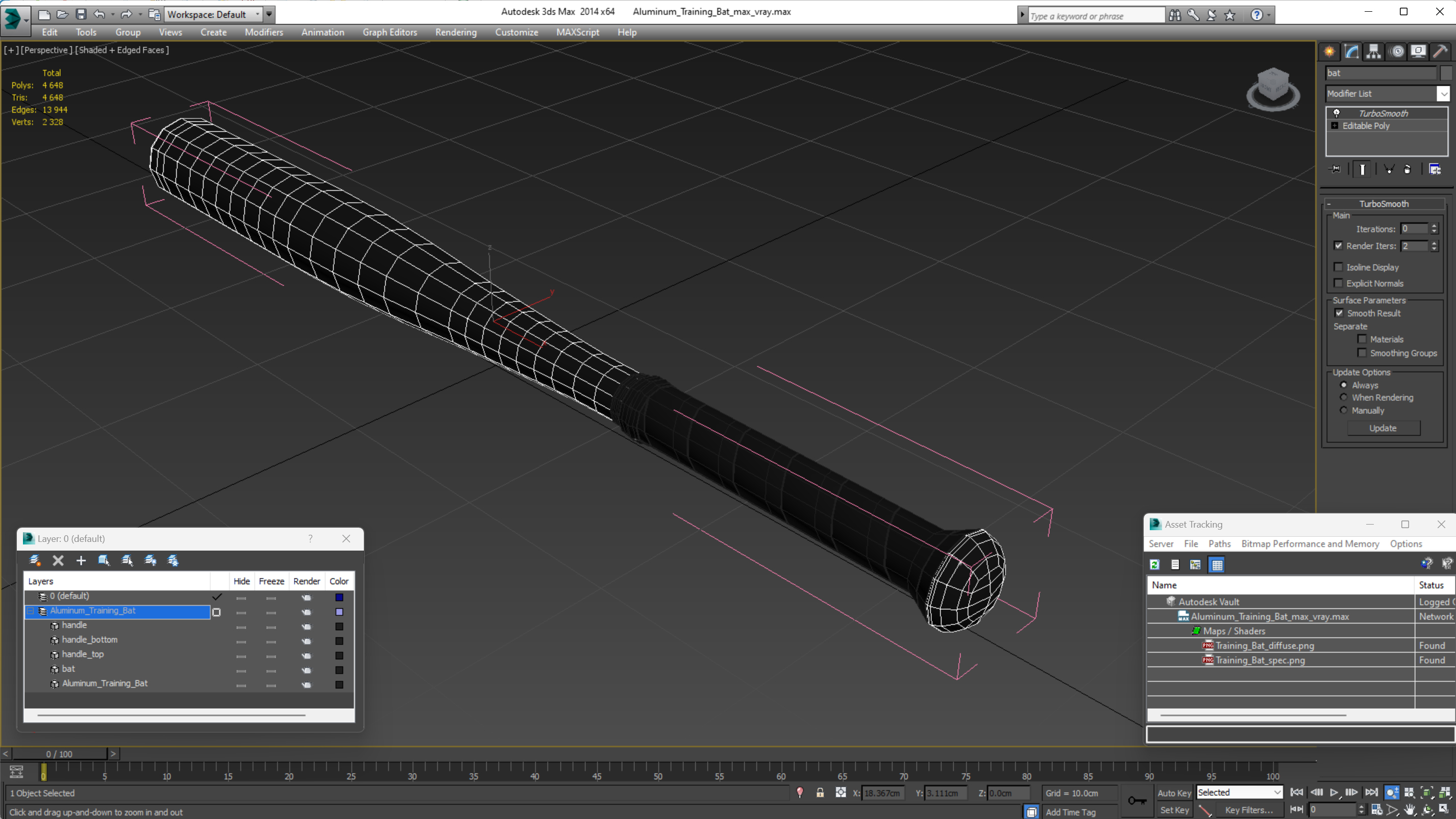 3D Aluminum Training Bat