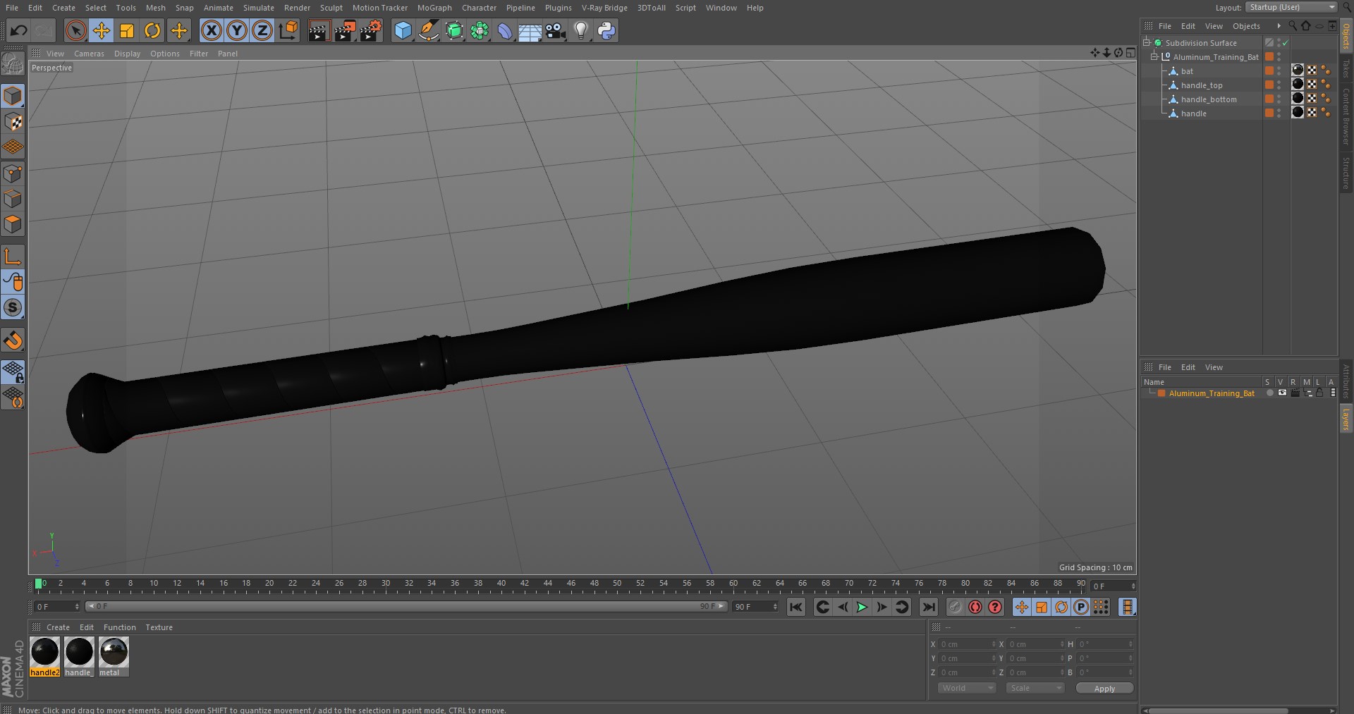 3D Aluminum Training Bat