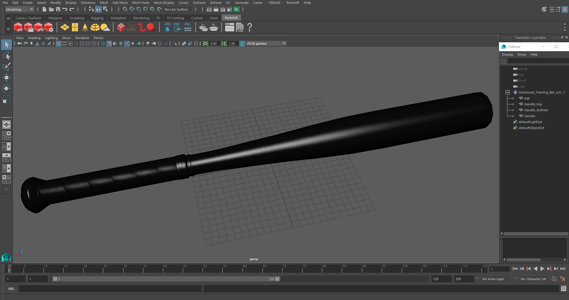 3D Aluminum Training Bat