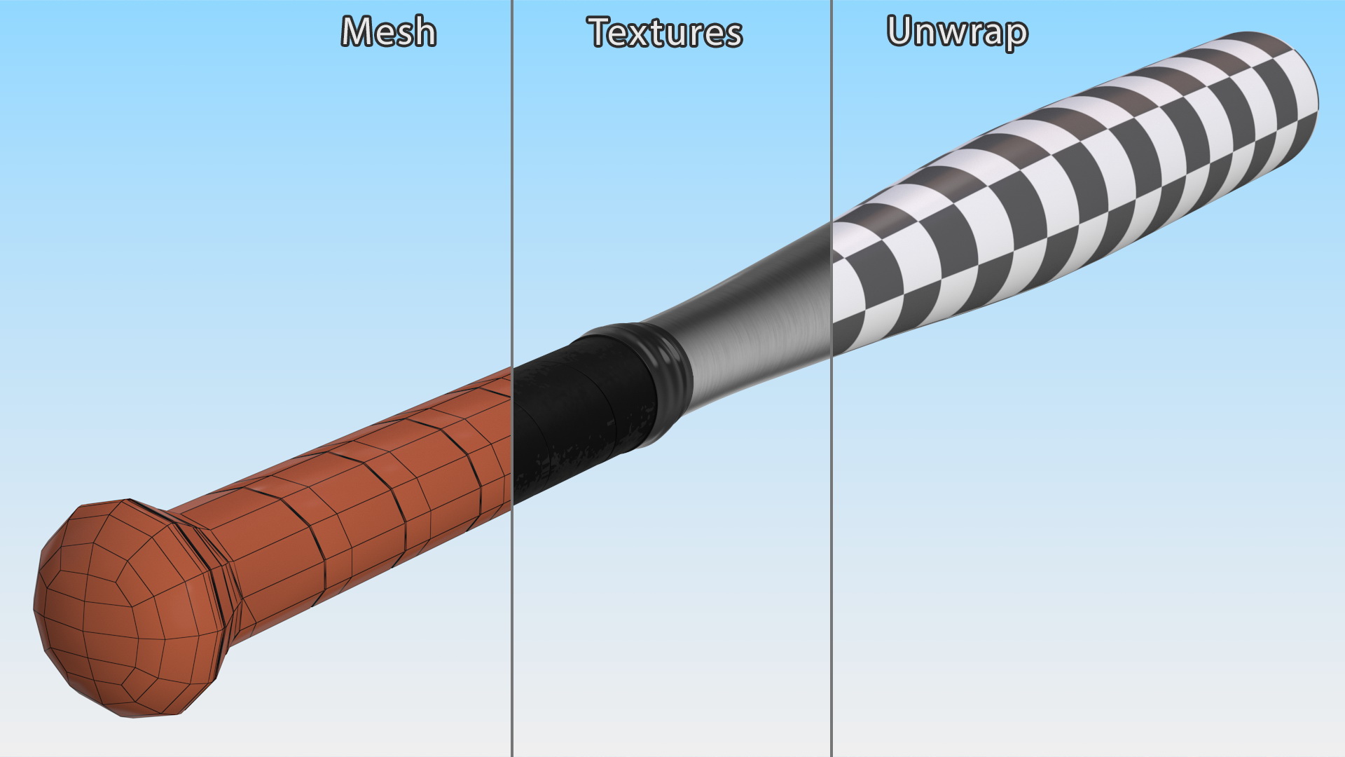 3D Aluminum Training Bat