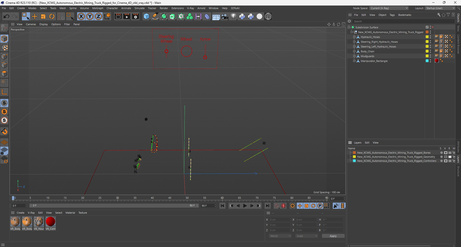 New XCMG Autonomous Electric Mining Truck Rigged for Cinema 4D 3D