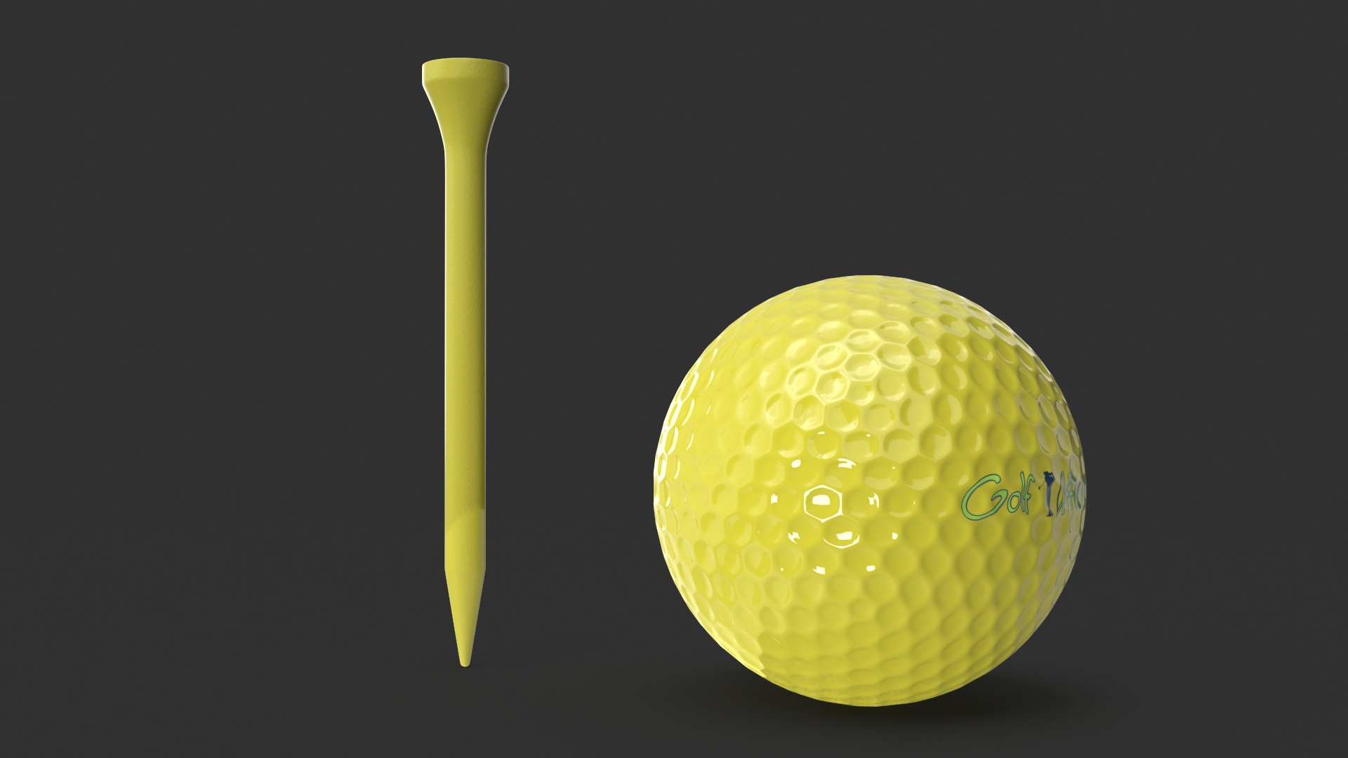 3D Golf Ball on Tee