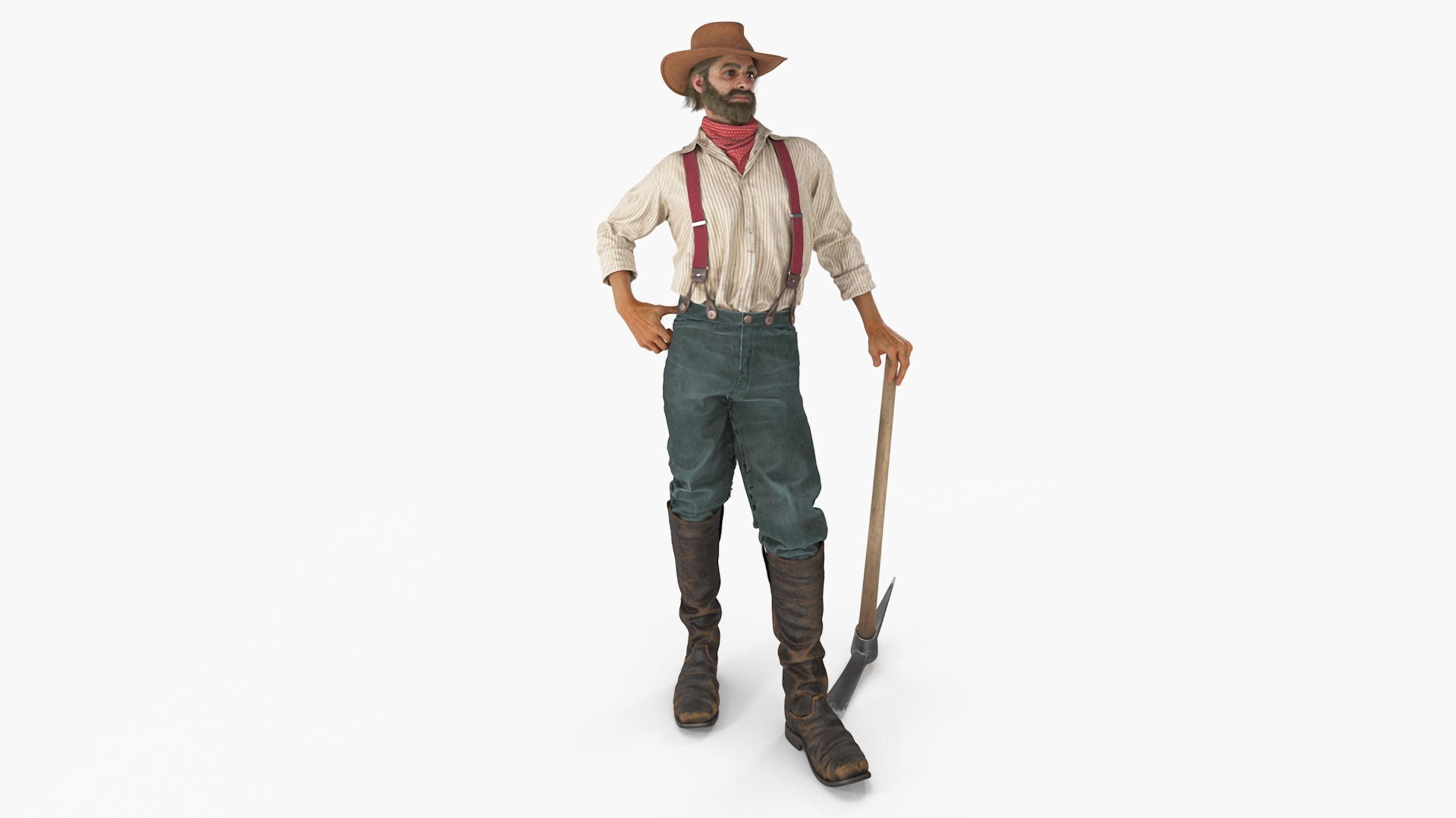 Old West Miner Resting 3D
