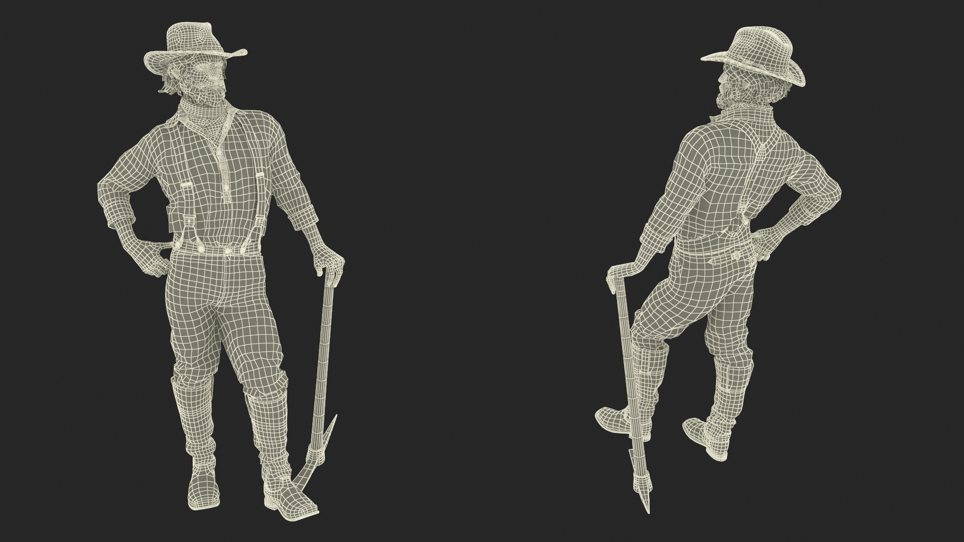 Old West Miner Resting 3D
