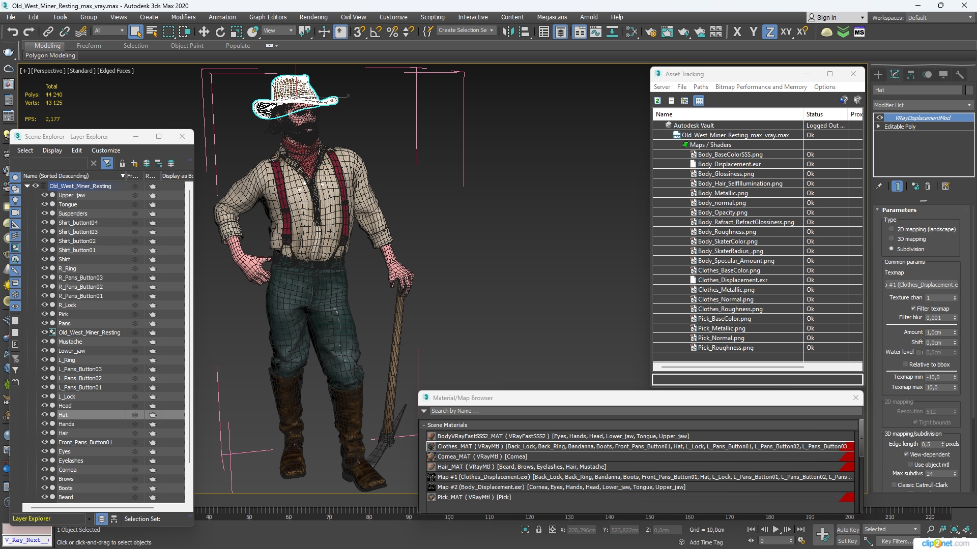 Old West Miner Resting 3D