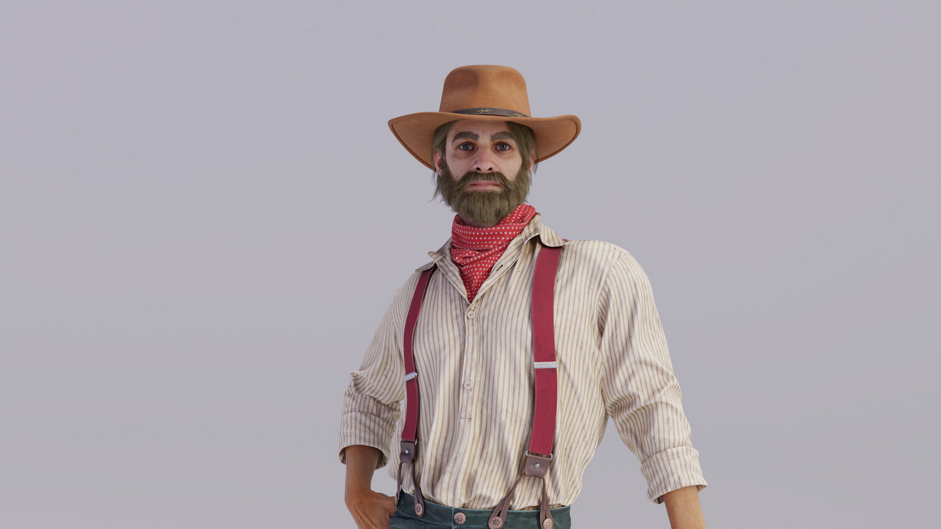 Old West Miner Resting 3D