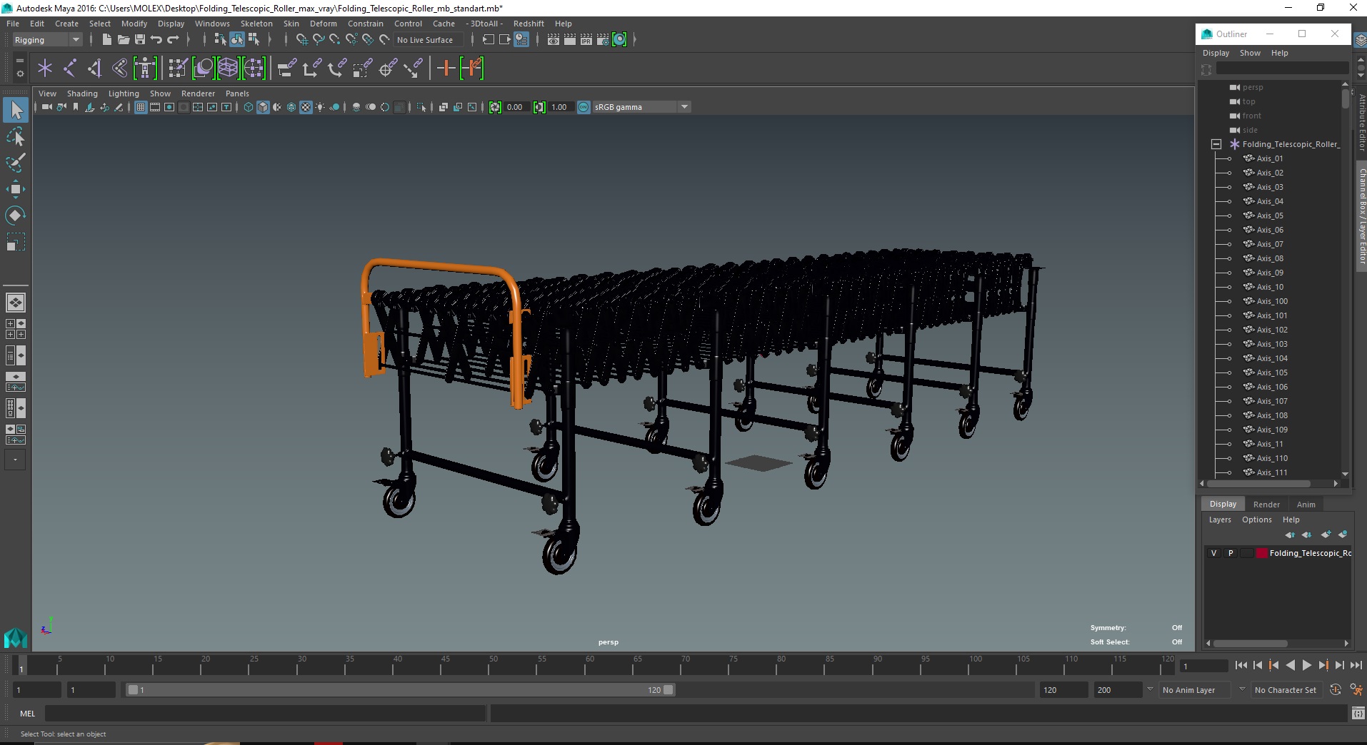 3D model Folding Telescopic Roller