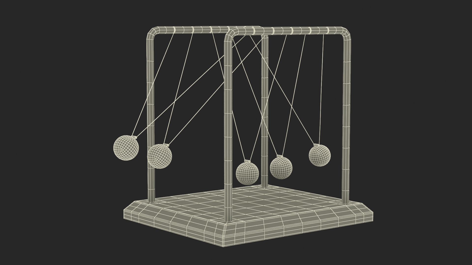 3D model Newtons Cradle Executive Desk Toy Rigged