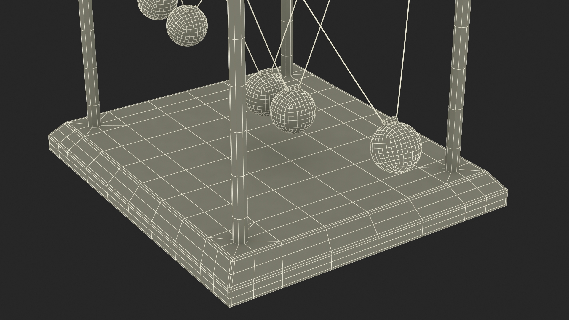 3D model Newtons Cradle Executive Desk Toy Rigged