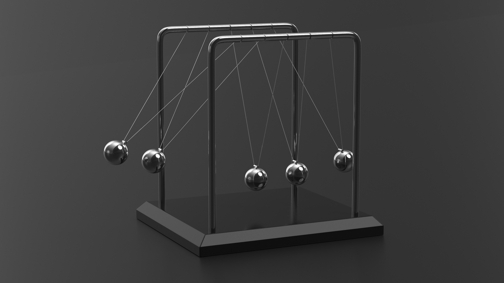 3D model Newtons Cradle Executive Desk Toy Rigged