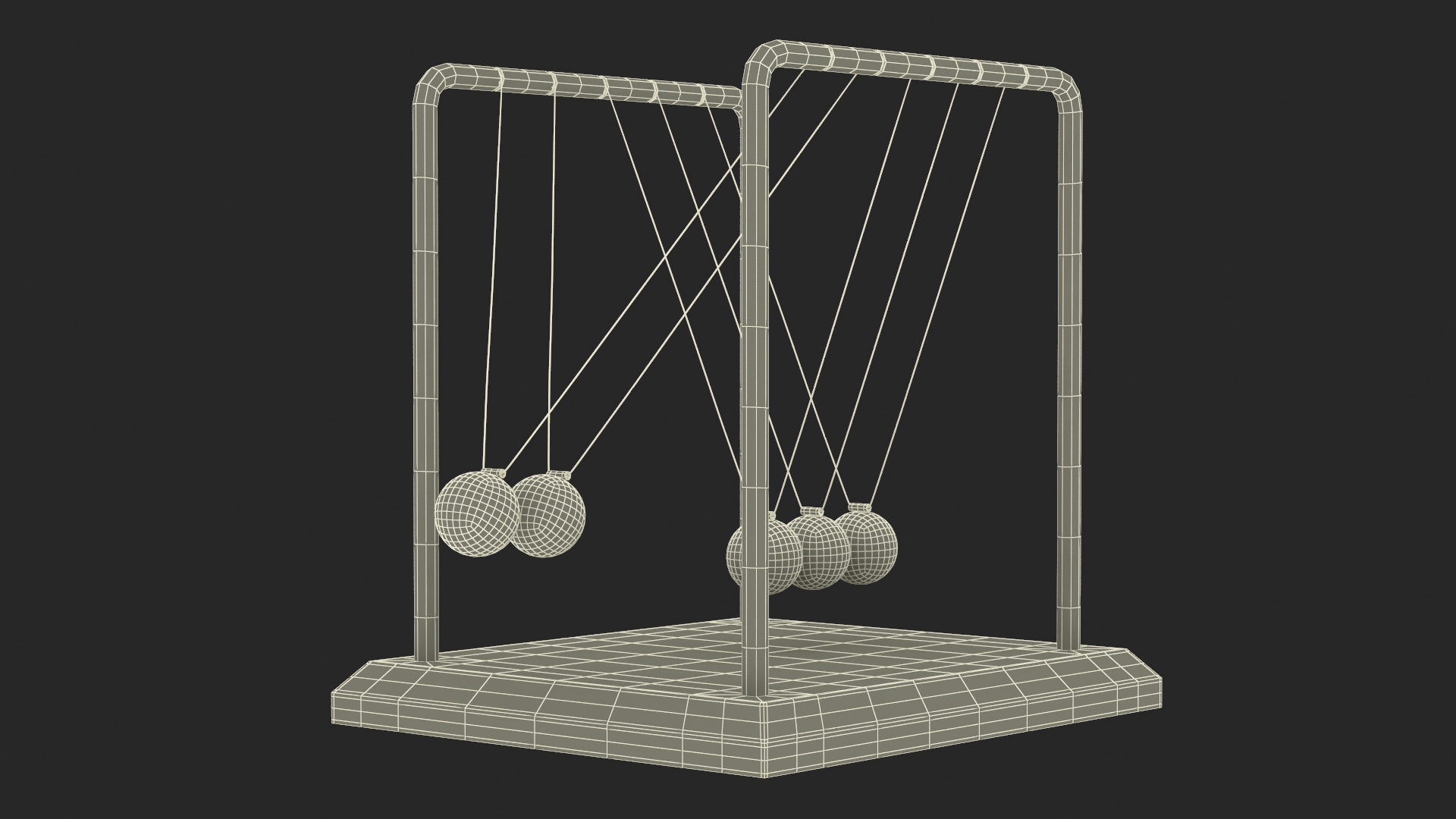 3D model Newtons Cradle Executive Desk Toy Rigged