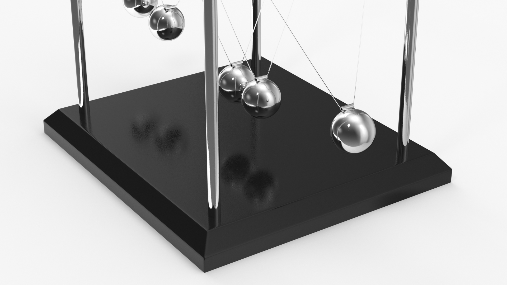 3D model Newtons Cradle Executive Desk Toy Rigged