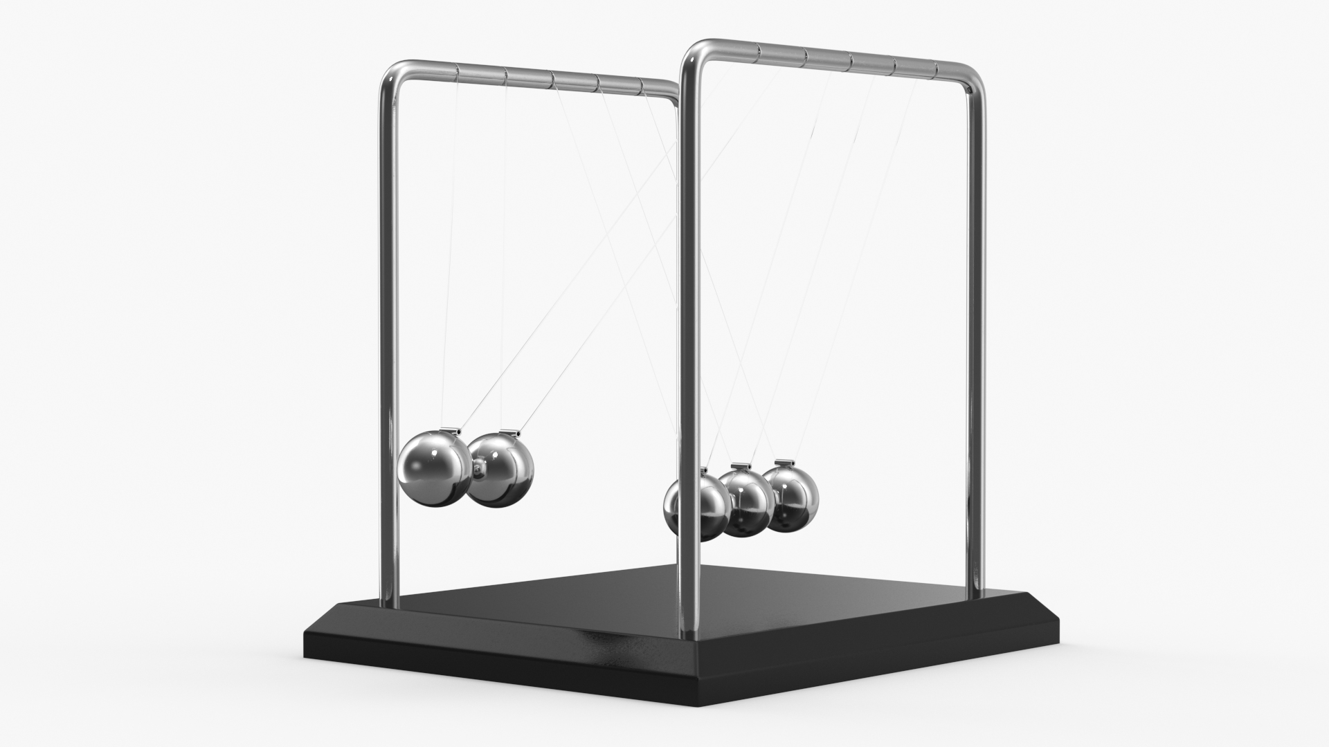 3D model Newtons Cradle Executive Desk Toy Rigged
