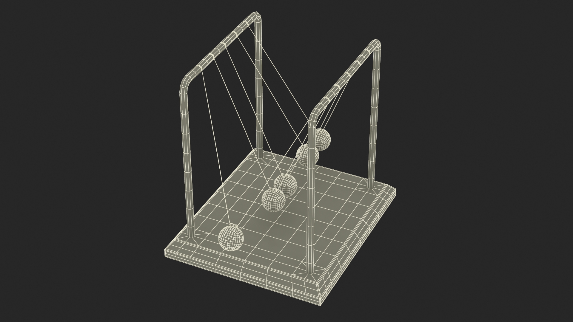 3D model Newtons Cradle Executive Desk Toy Rigged