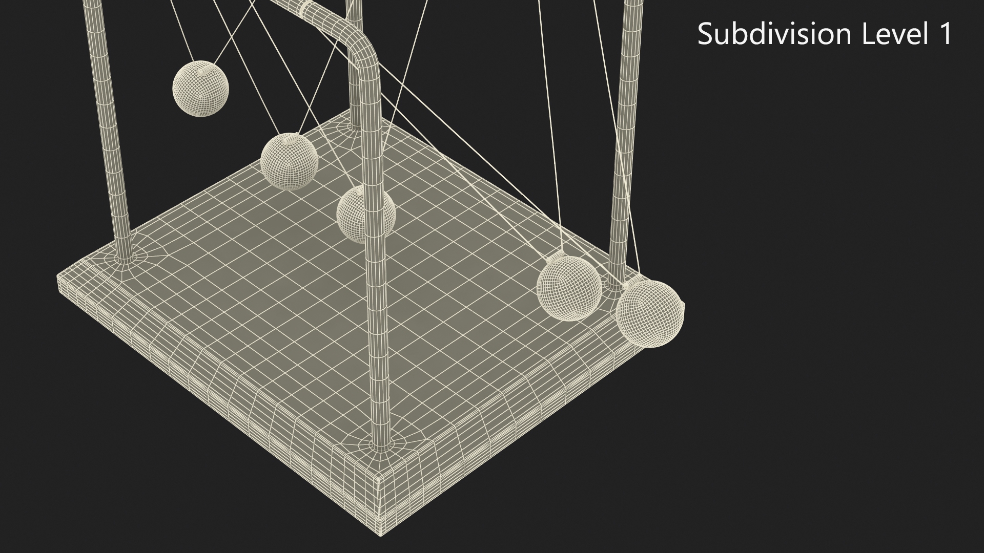 3D model Newtons Cradle Executive Desk Toy Rigged