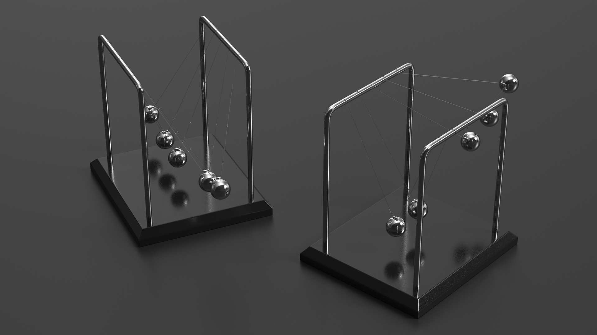 3D model Newtons Cradle Executive Desk Toy Rigged