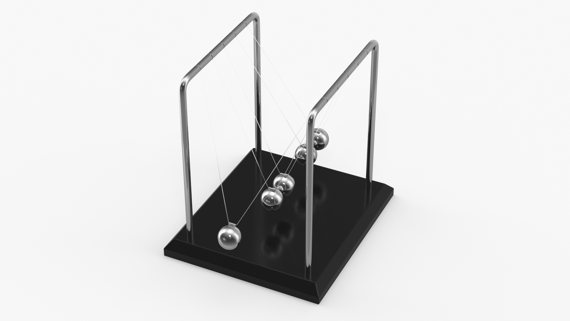 3D model Newtons Cradle Executive Desk Toy Rigged