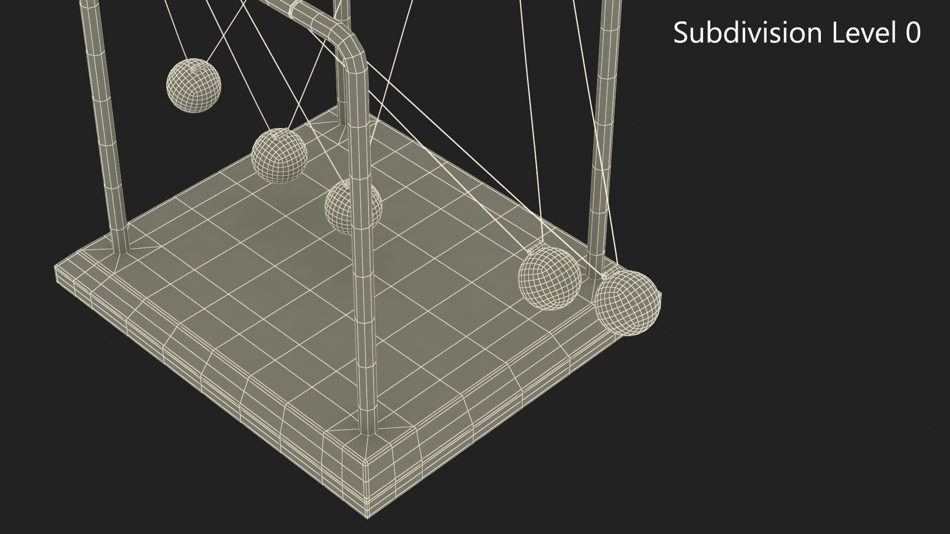 3D model Newtons Cradle Executive Desk Toy Rigged