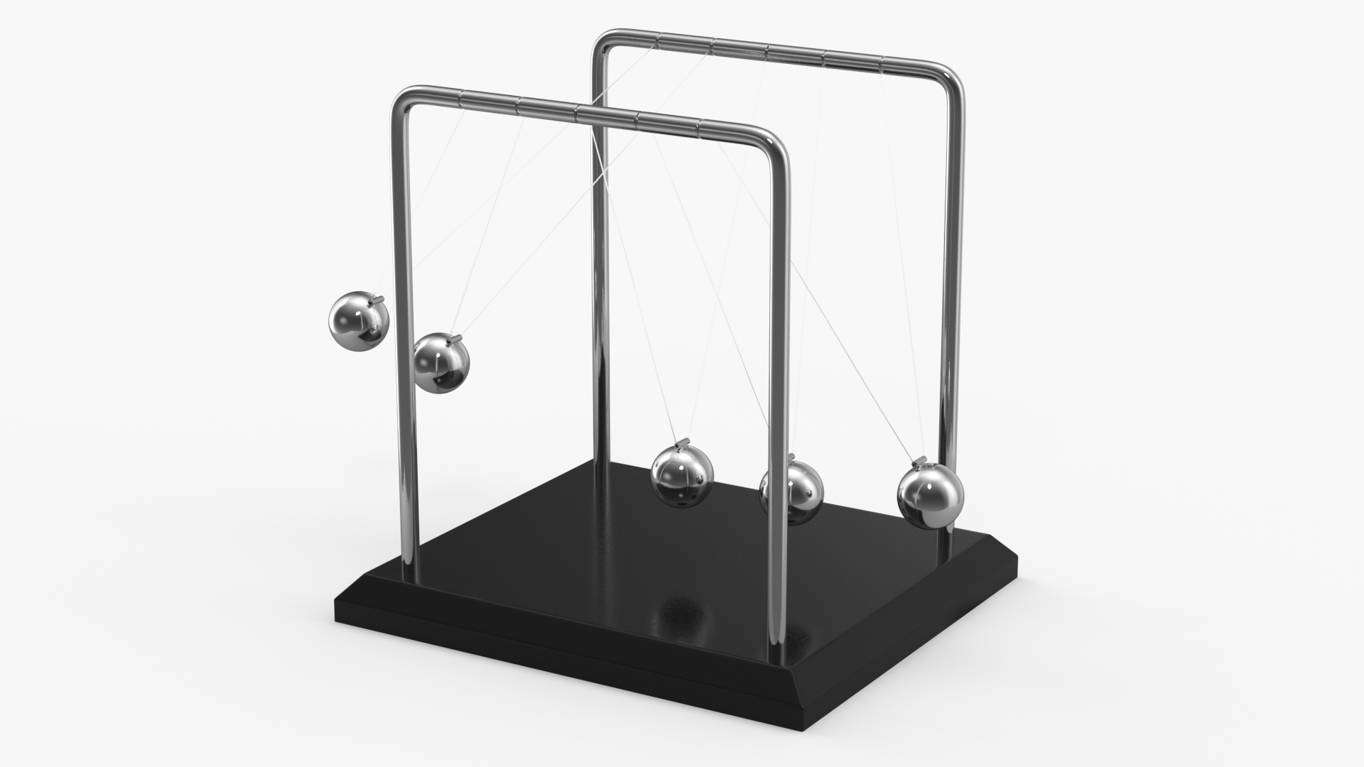 3D model Newtons Cradle Executive Desk Toy Rigged