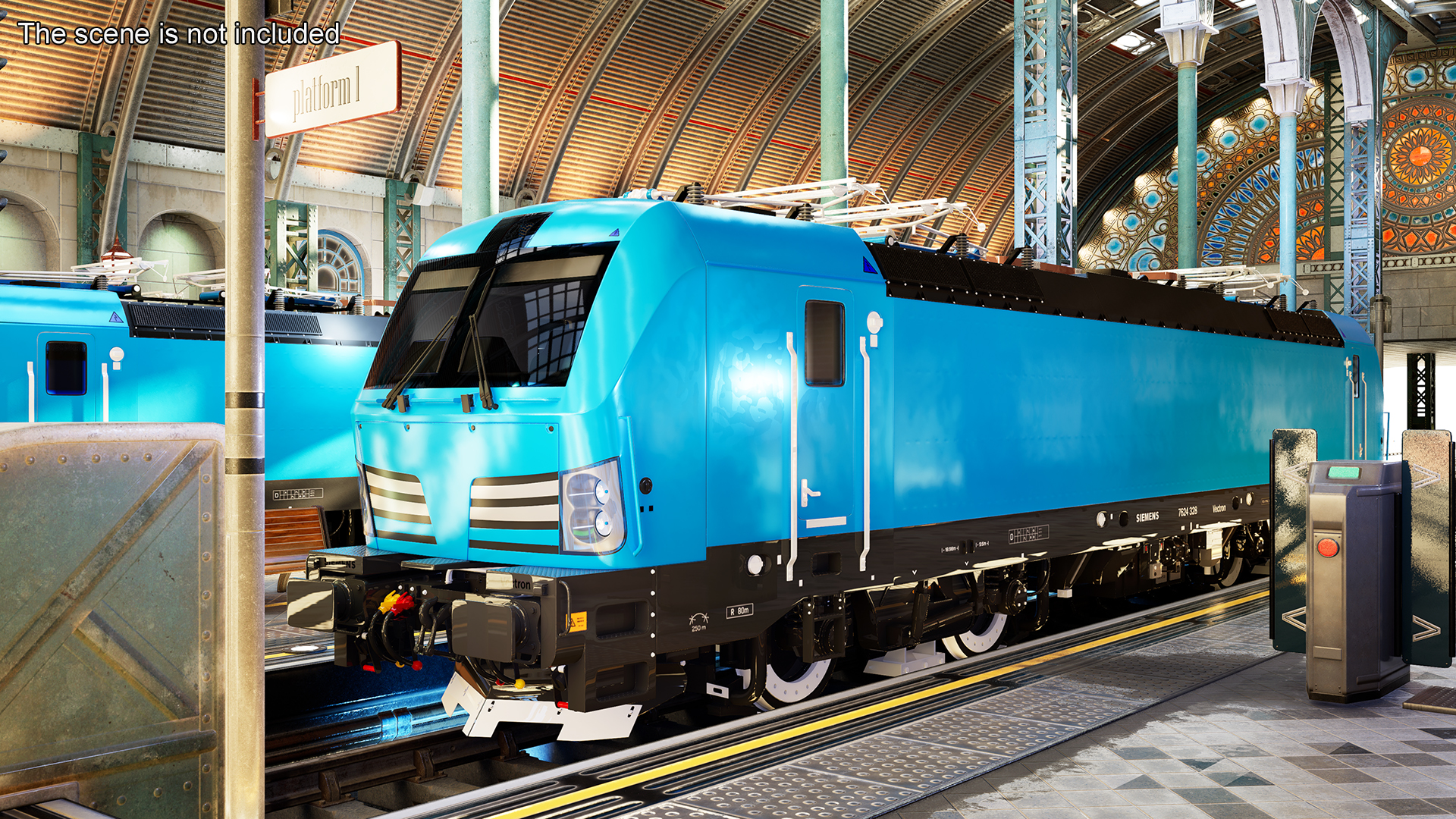 3D model Railway Modern Locomotive Blue