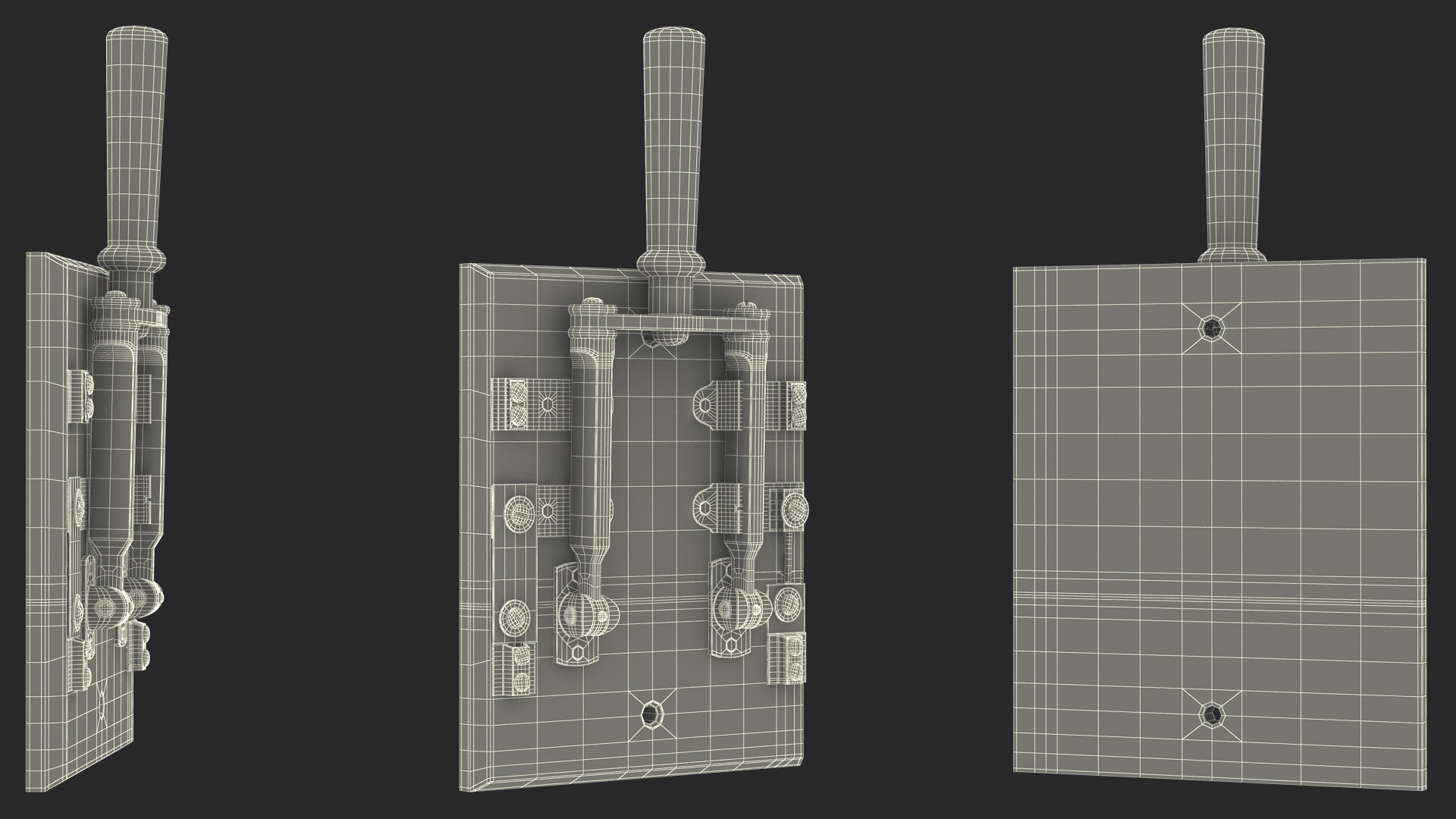Old Brass and Slate Power Switch 3D