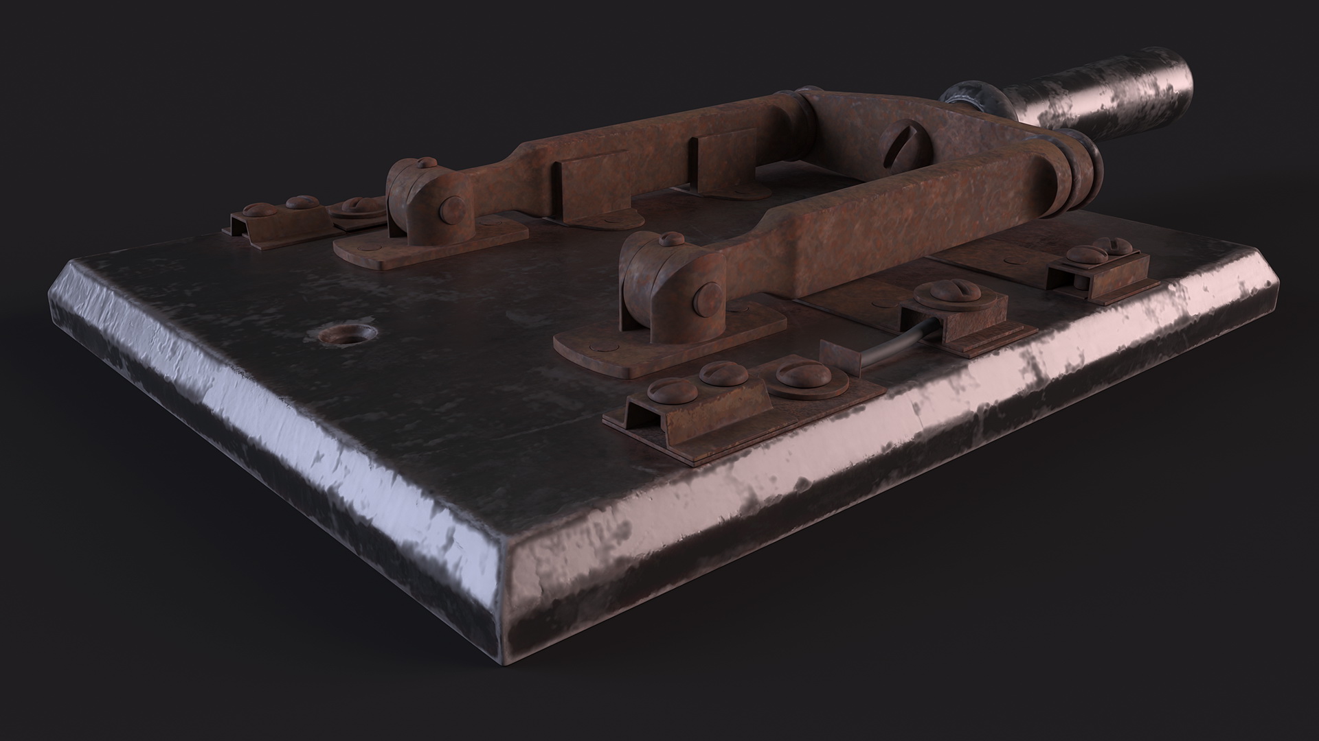 Old Brass and Slate Power Switch 3D