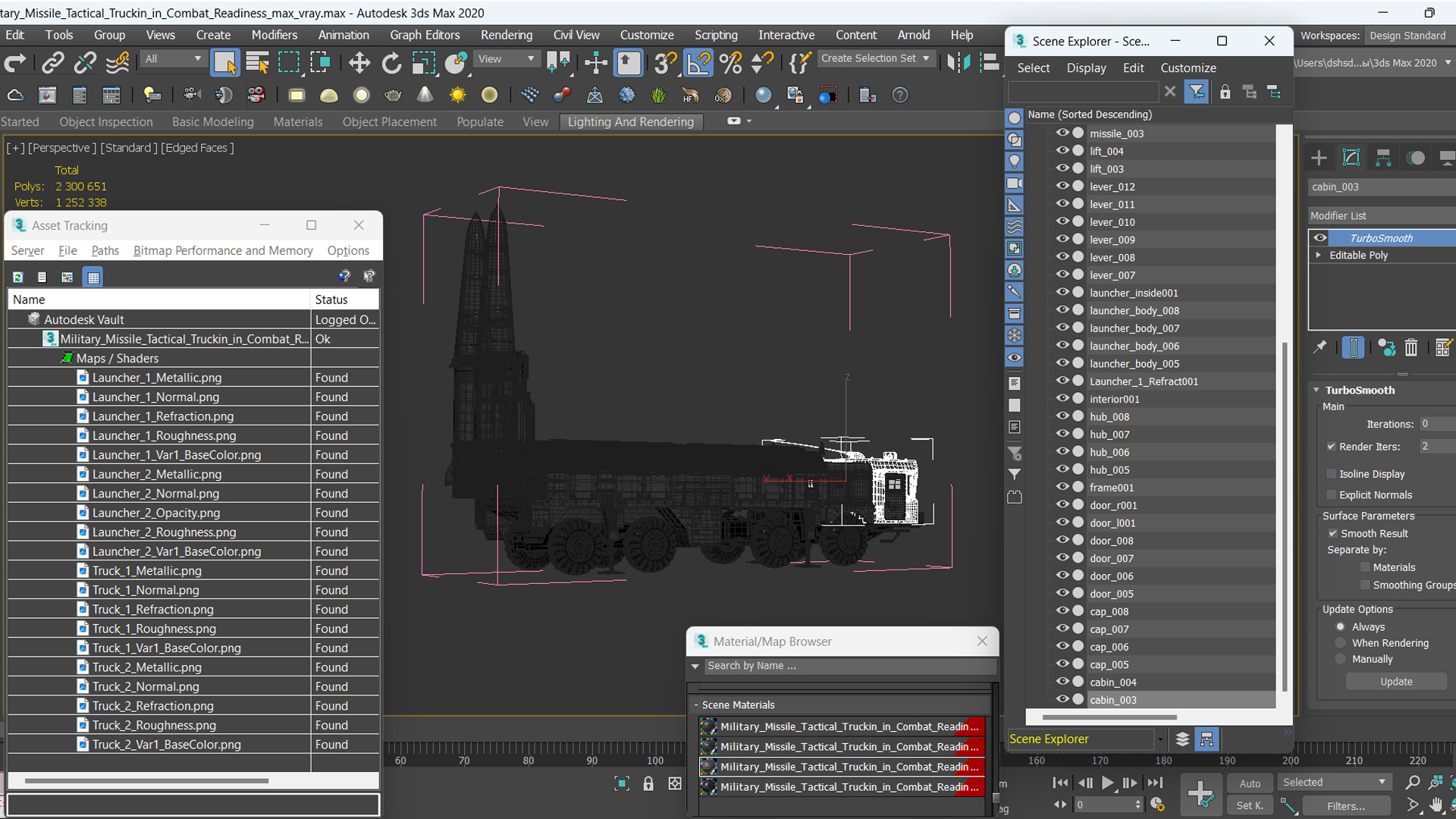 3D Military Missile Tactical Truck in Combat Readiness