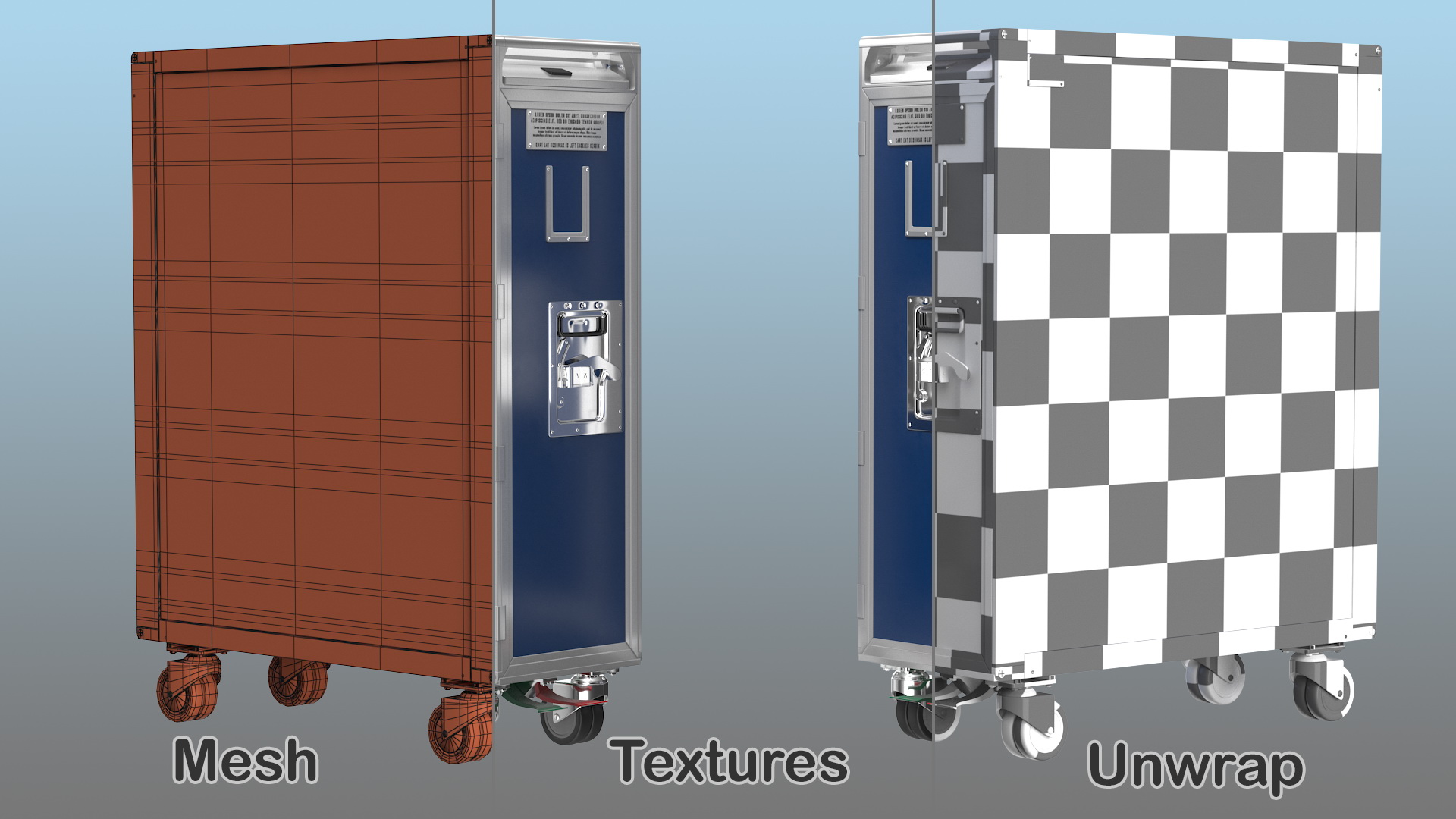 3D Full Size Aviation Trolley