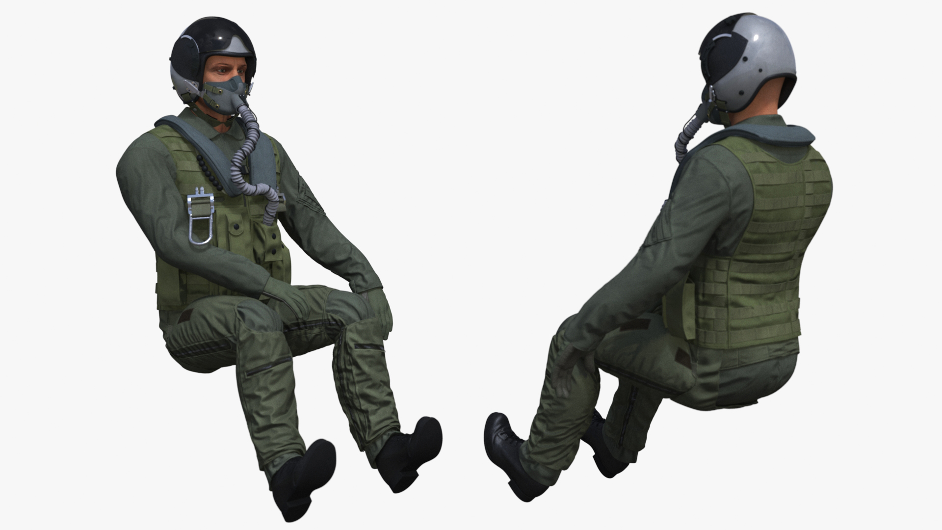 Combat Aircraft Stealth with Pilot 3D model