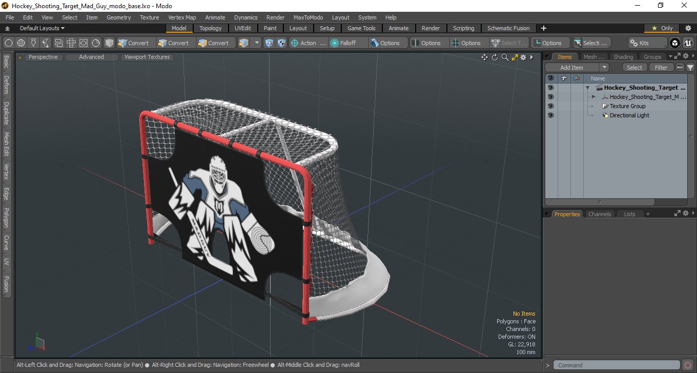 3D model Hockey Shooting Target Mad Guy