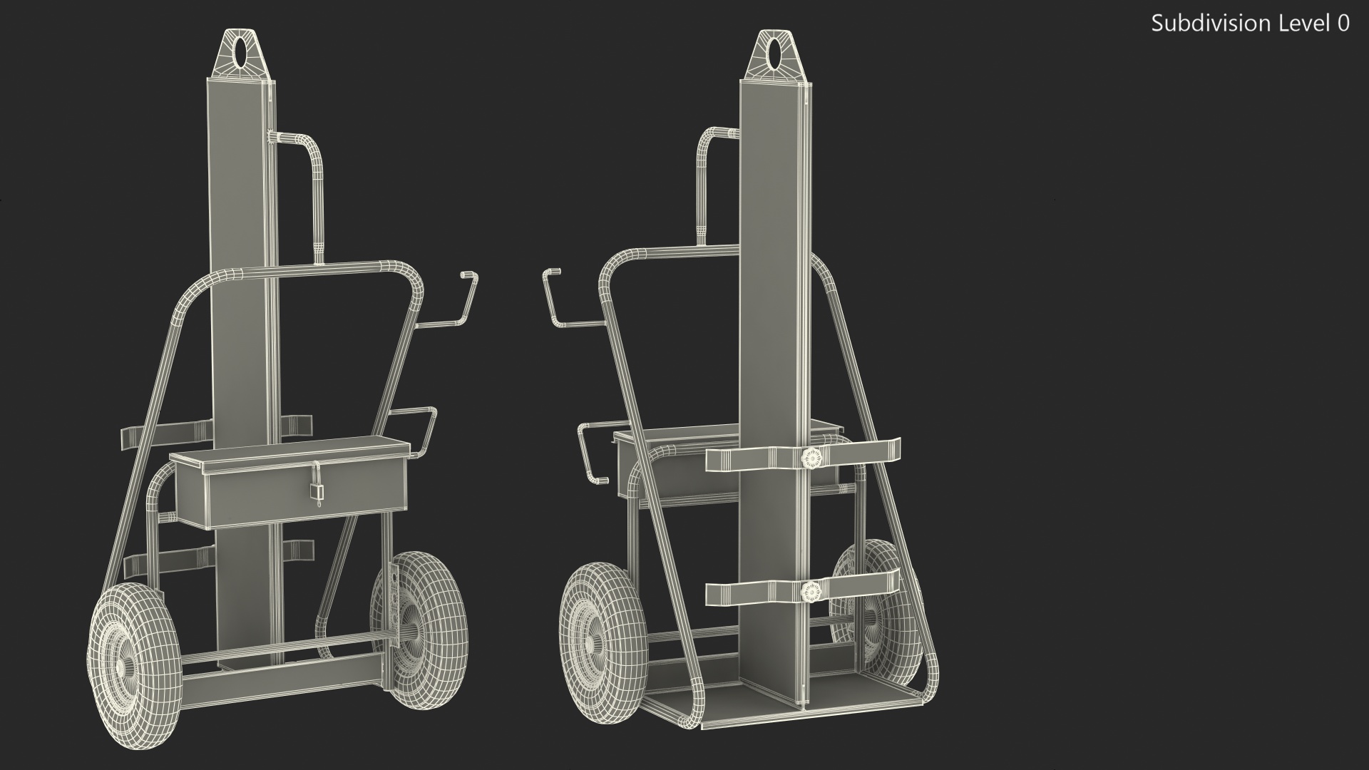 Dual Cylinder Gas Welding Cart Old 3D model