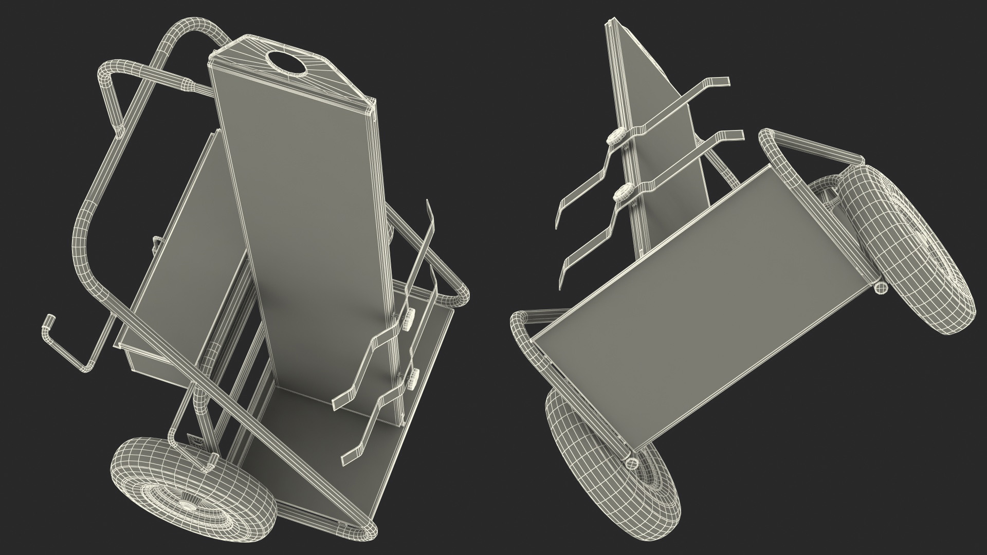 Dual Cylinder Gas Welding Cart Old 3D model