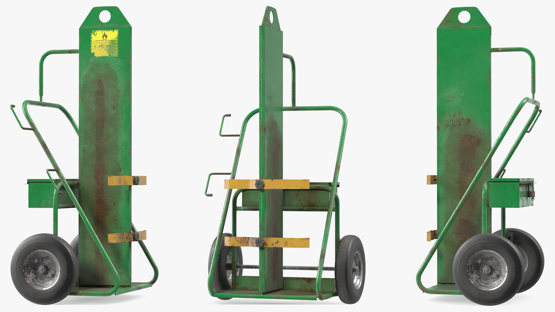 Dual Cylinder Gas Welding Cart Old 3D model