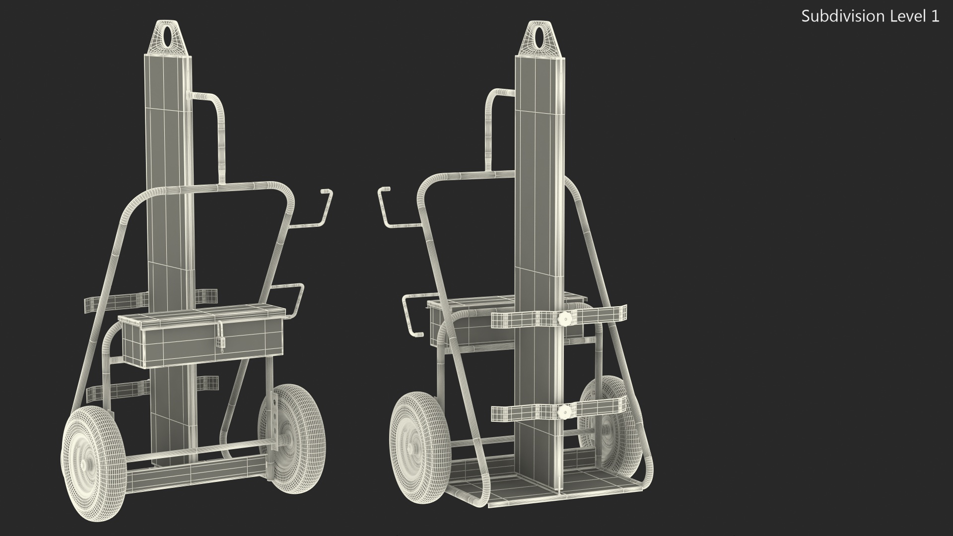 Dual Cylinder Gas Welding Cart Old 3D model