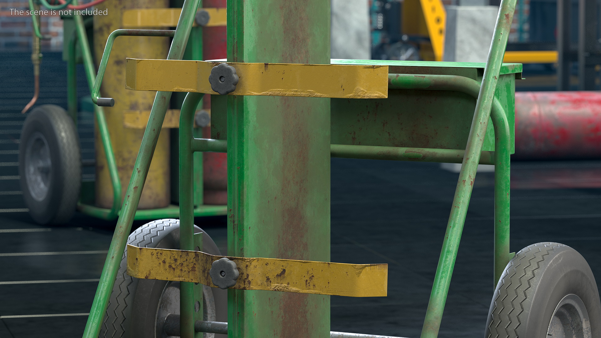 Dual Cylinder Gas Welding Cart Old 3D model