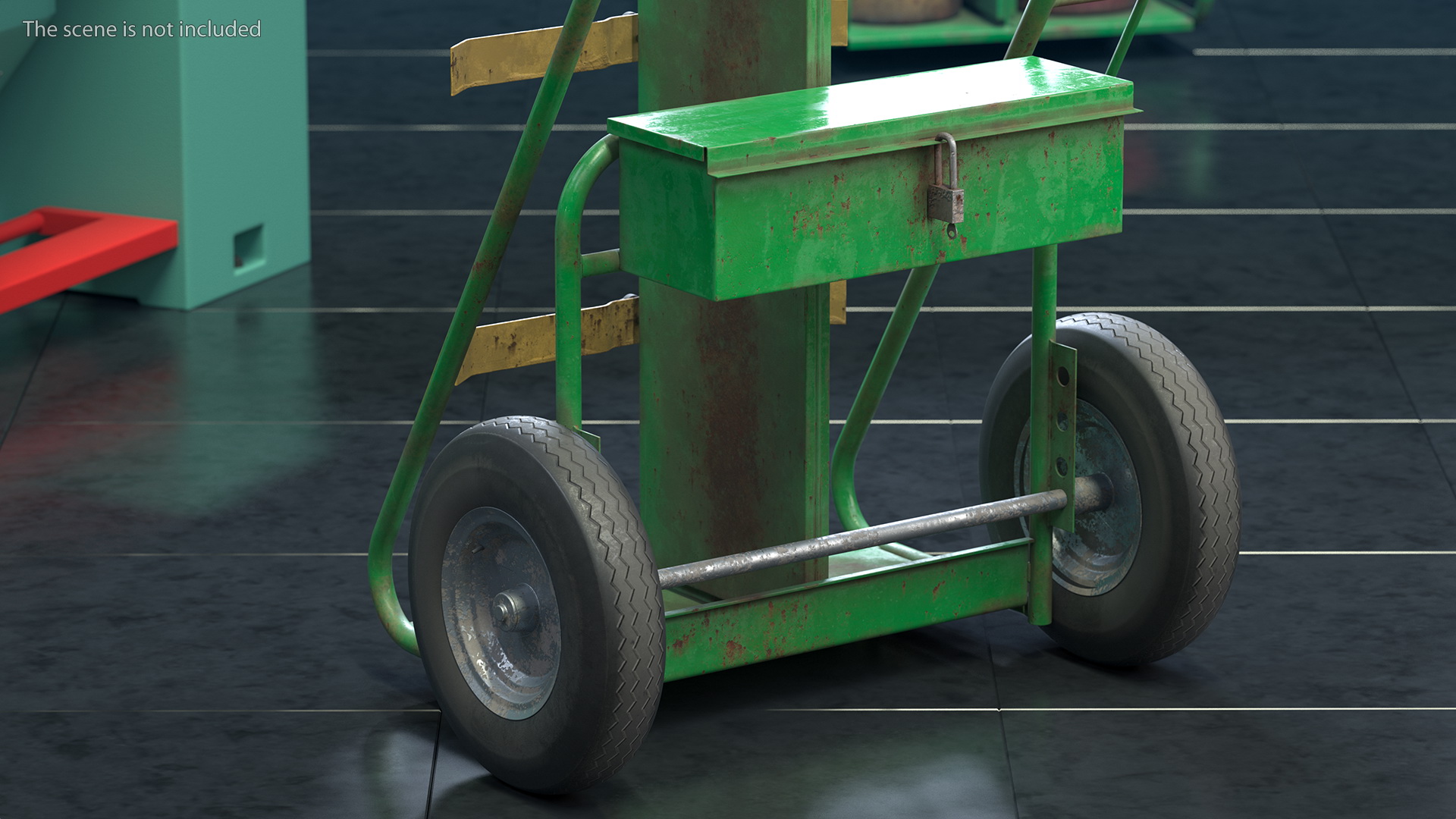 Dual Cylinder Gas Welding Cart Old 3D model