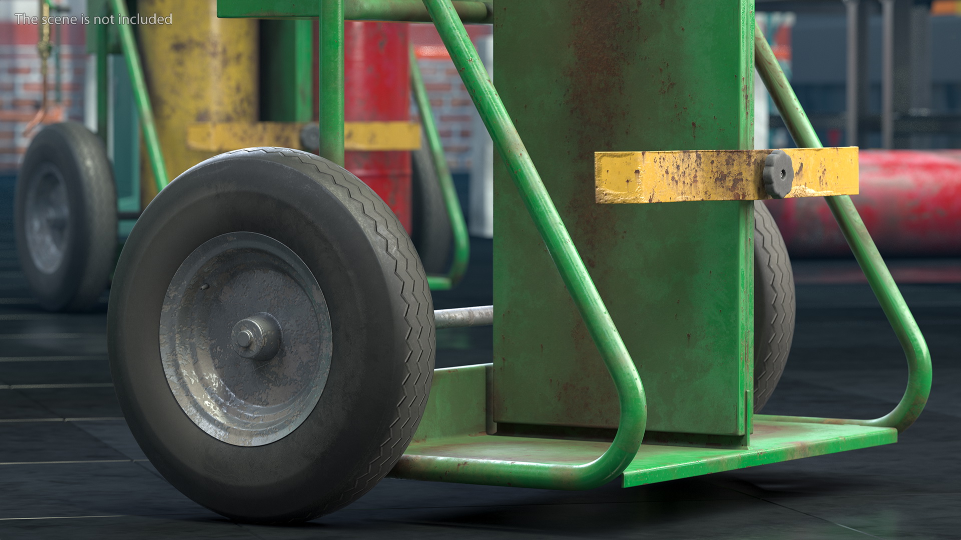 Dual Cylinder Gas Welding Cart Old 3D model