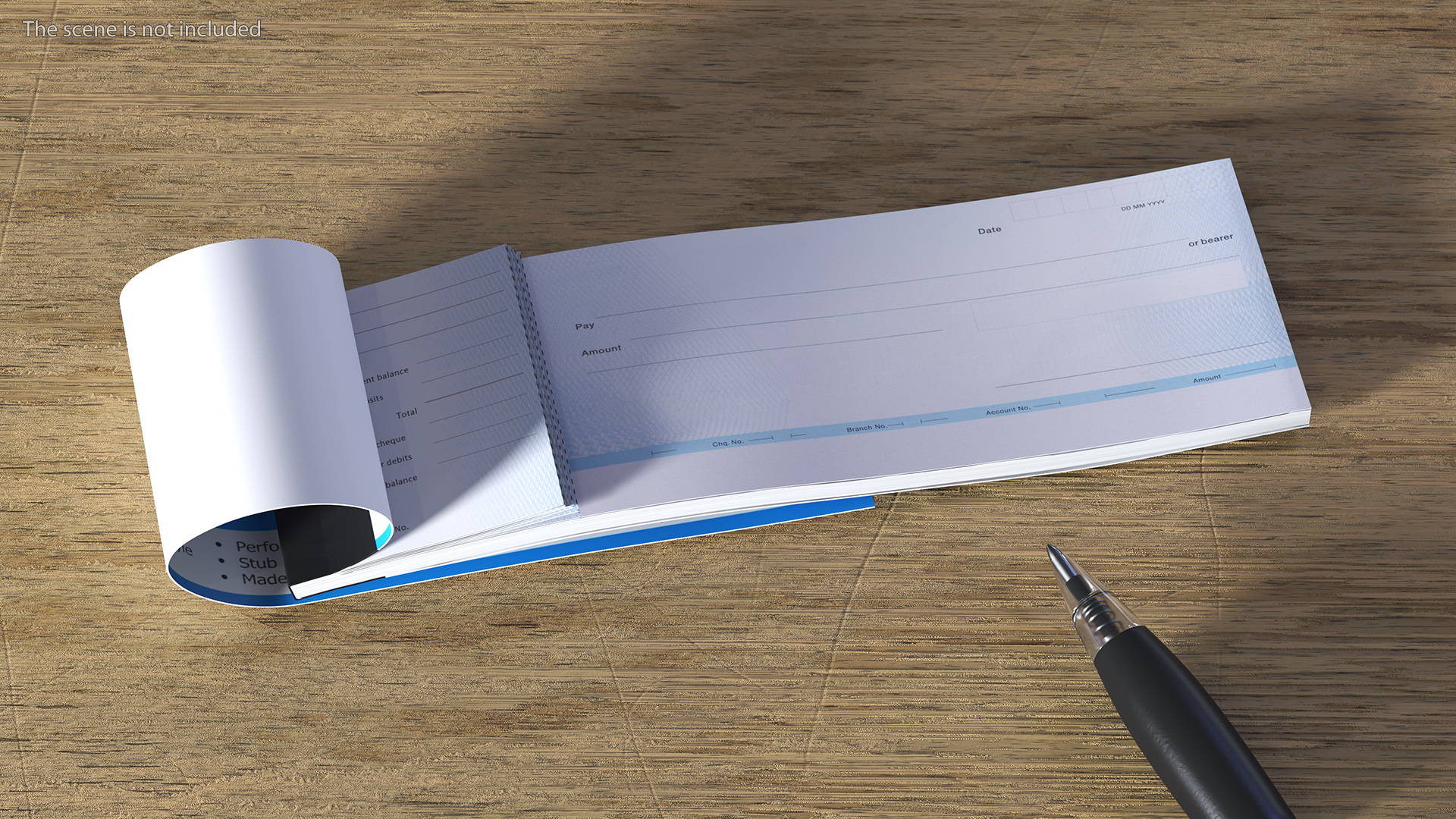 Cheque Book Torn Pages 3D