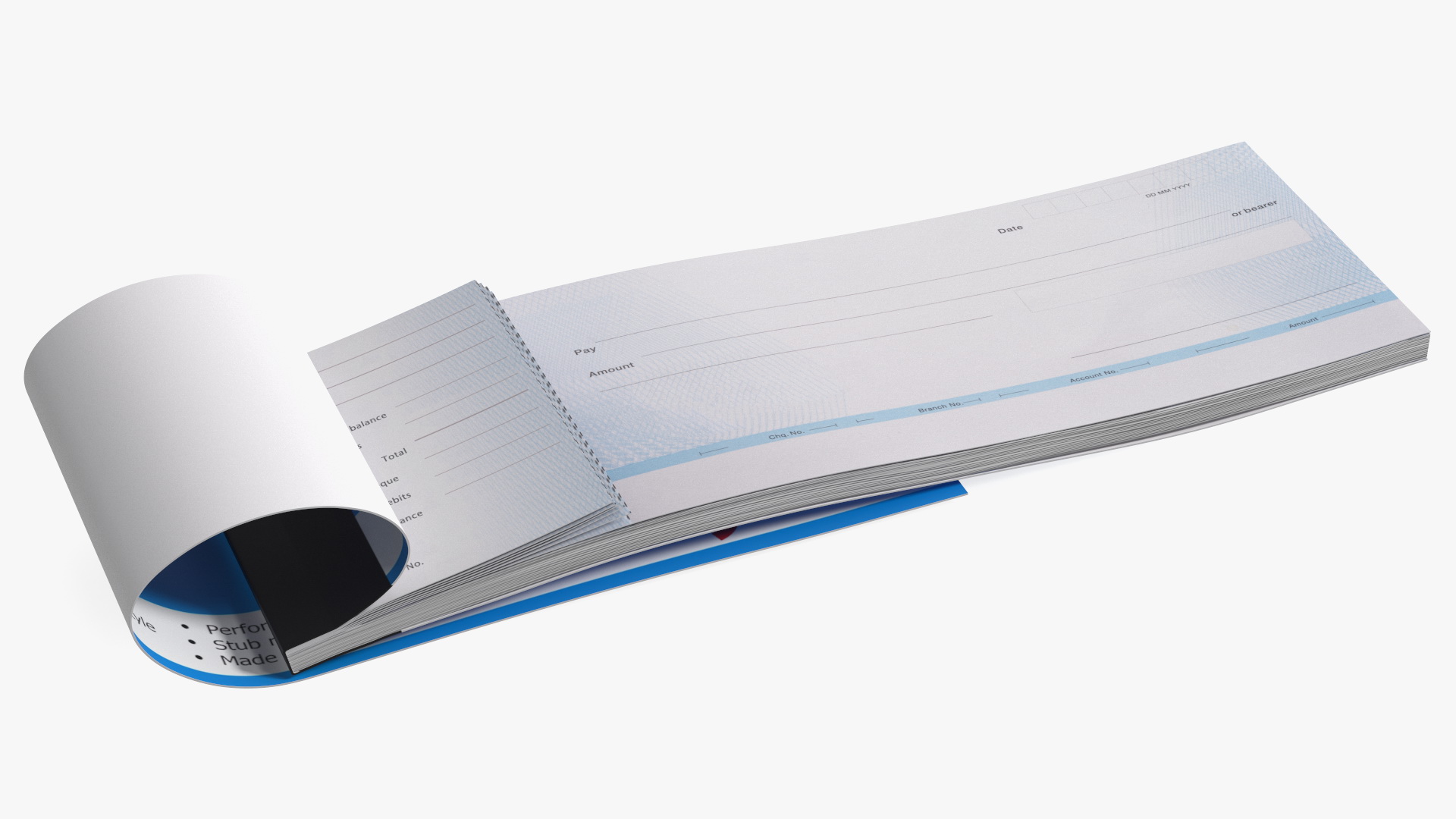 Cheque Book Torn Pages 3D