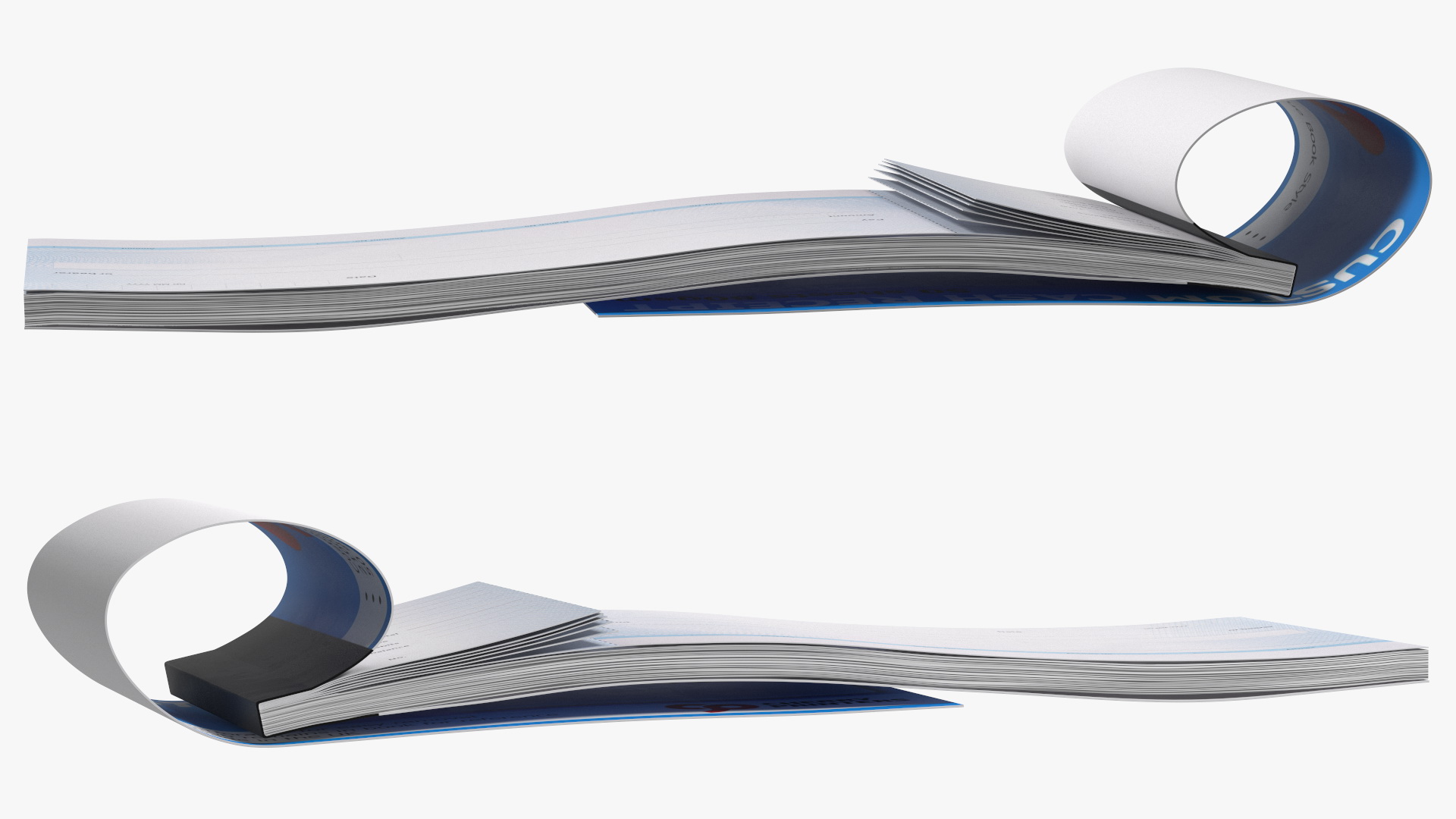 Cheque Book Torn Pages 3D