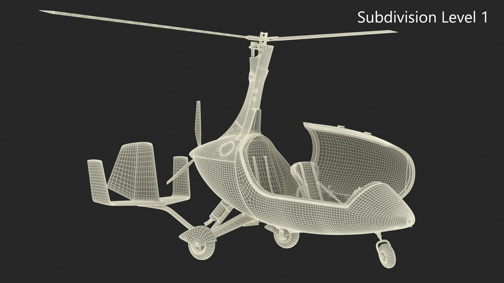 Gyroplane Calidus 912 Red Rigged 3D
