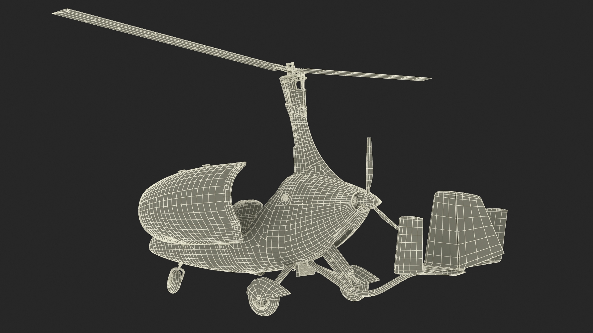 Gyroplane Calidus 912 Red Rigged 3D