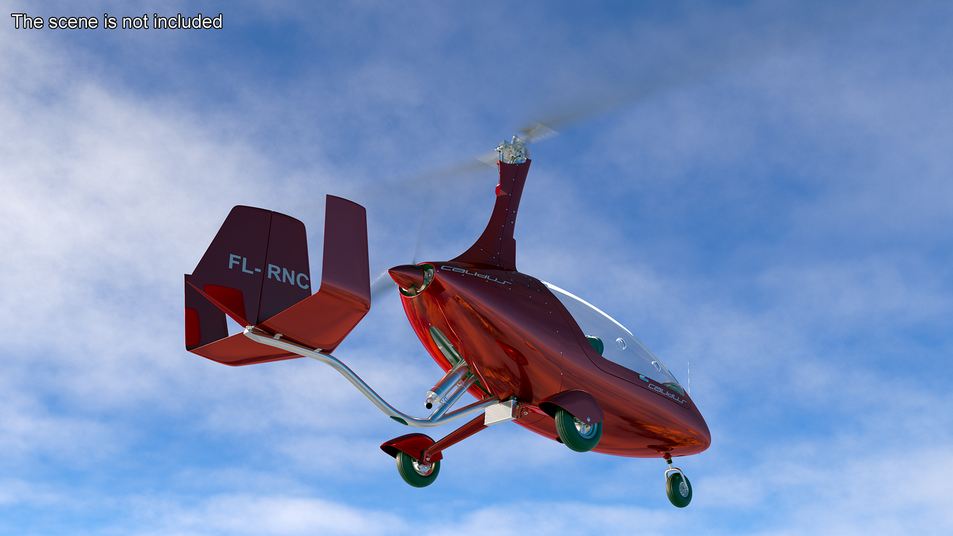 Gyroplane Calidus 912 Red Rigged 3D