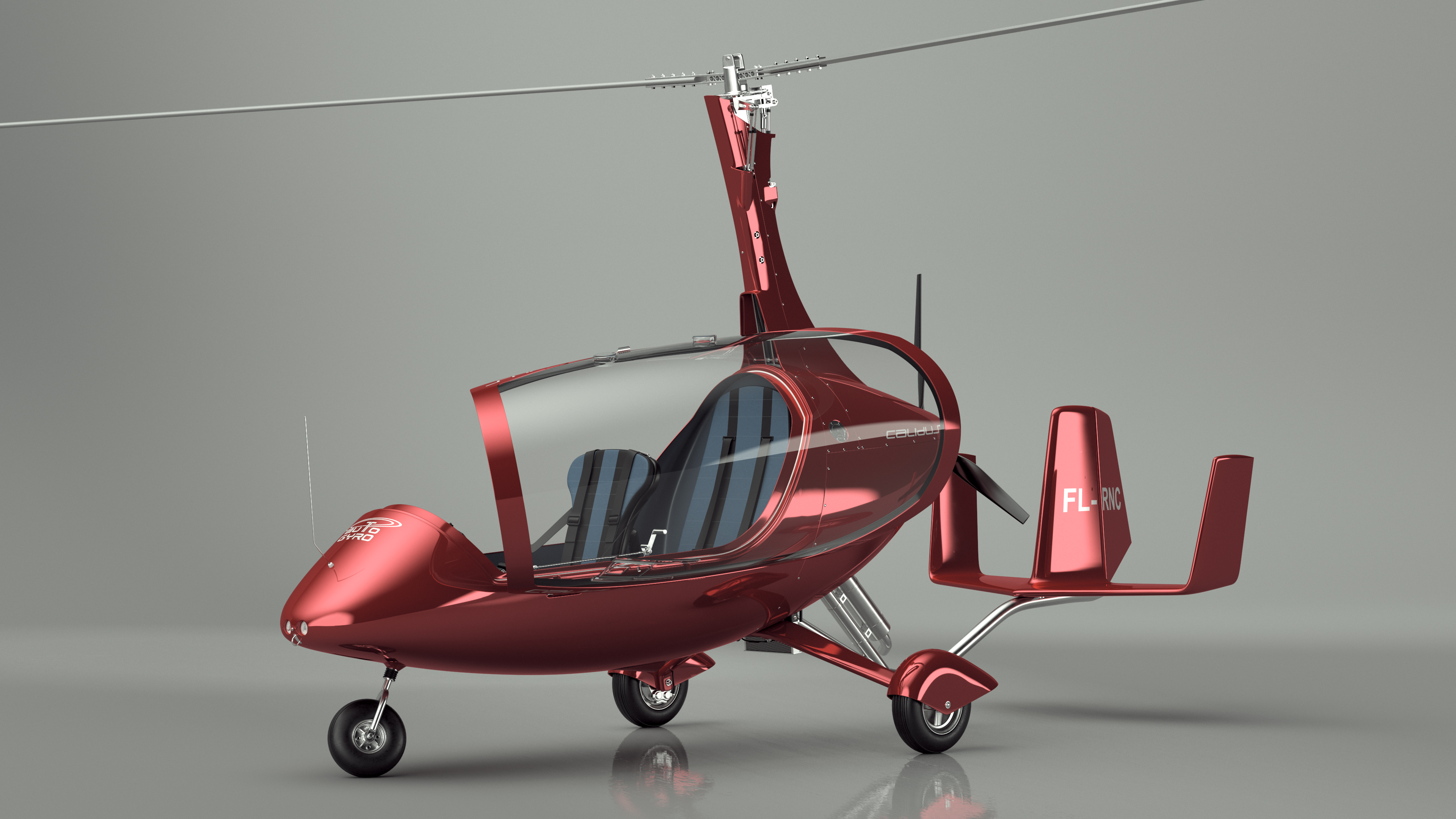 Gyroplane Calidus 912 Red Rigged 3D