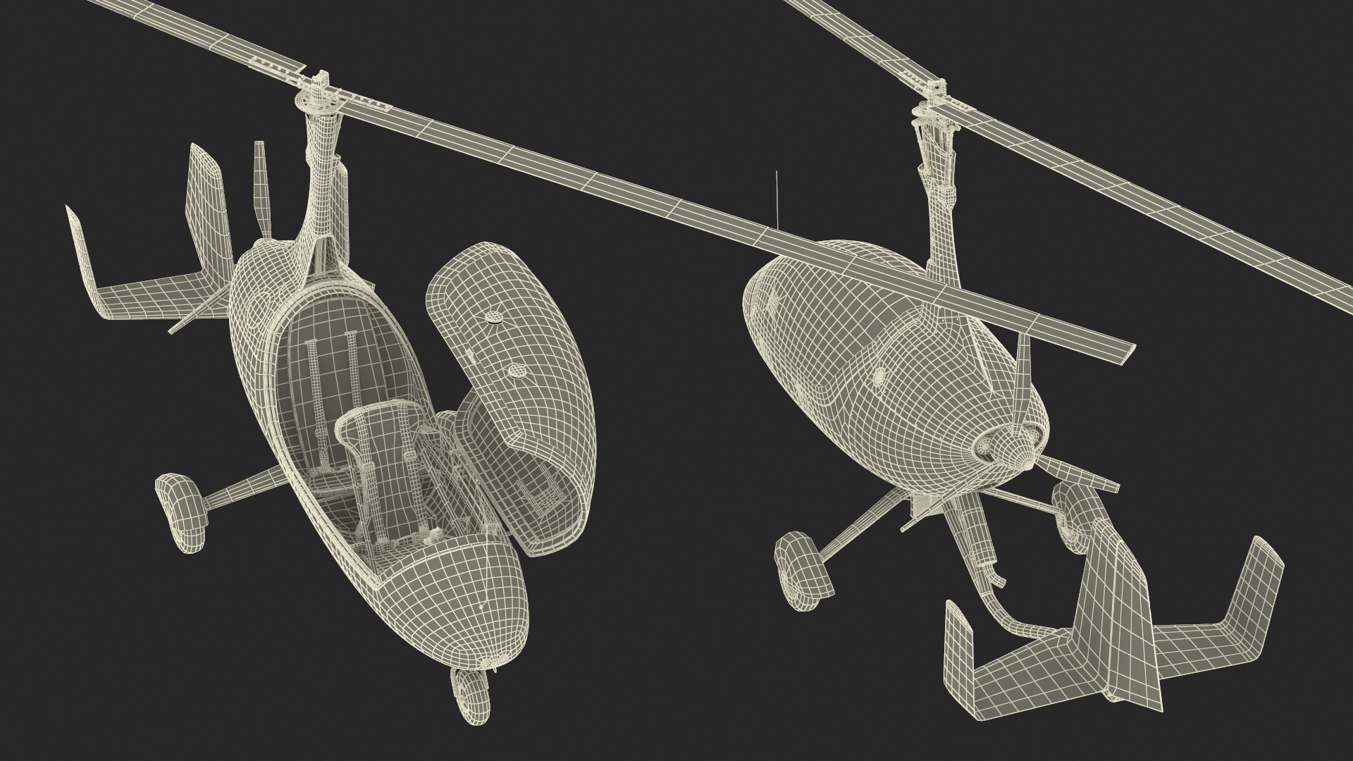 Gyroplane Calidus 912 Red Rigged 3D