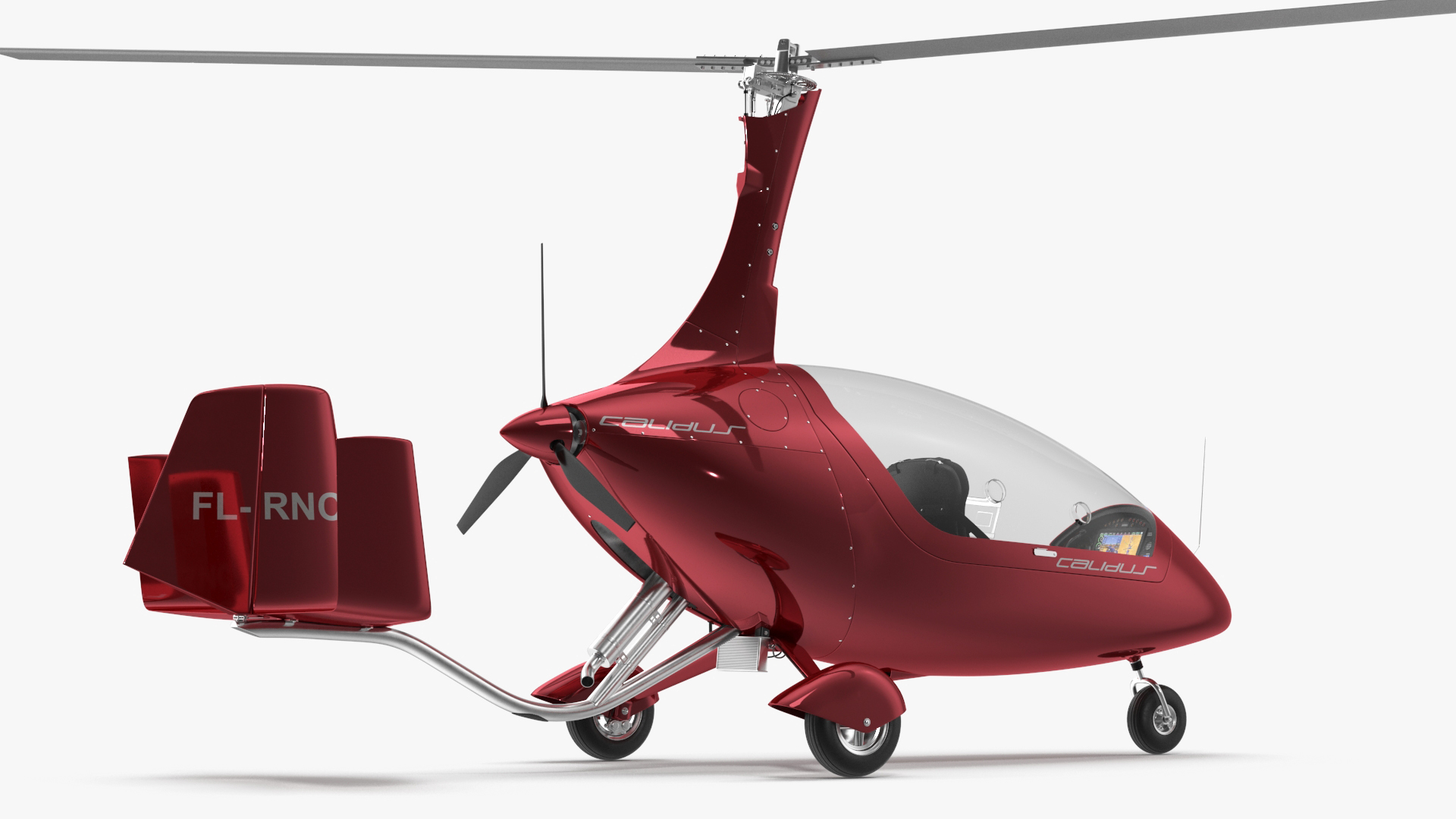 Gyroplane Calidus 912 Red Rigged 3D