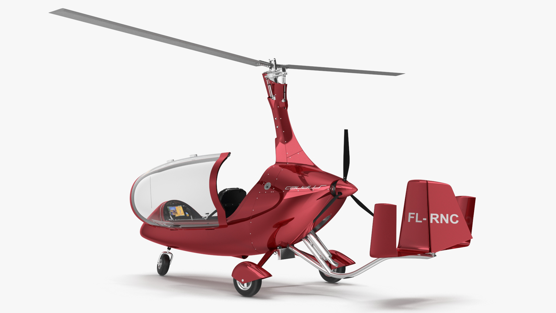 Gyroplane Calidus 912 Red Rigged 3D