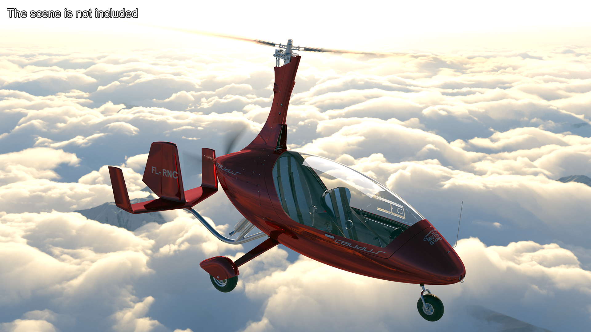 Gyroplane Calidus 912 Red Rigged 3D